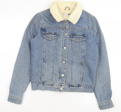 Topshop Womens Blue Jacket Size 6 Button
