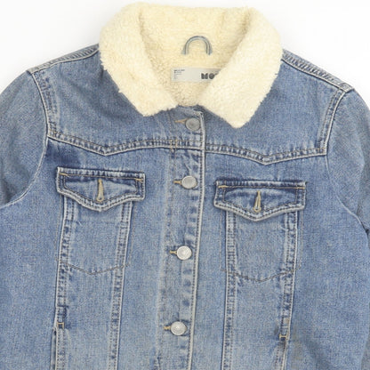 Topshop Womens Blue Jacket Size 6 Button