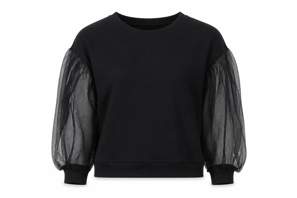 H&M Womens Black Cotton Pullover Sweatshirt Size S