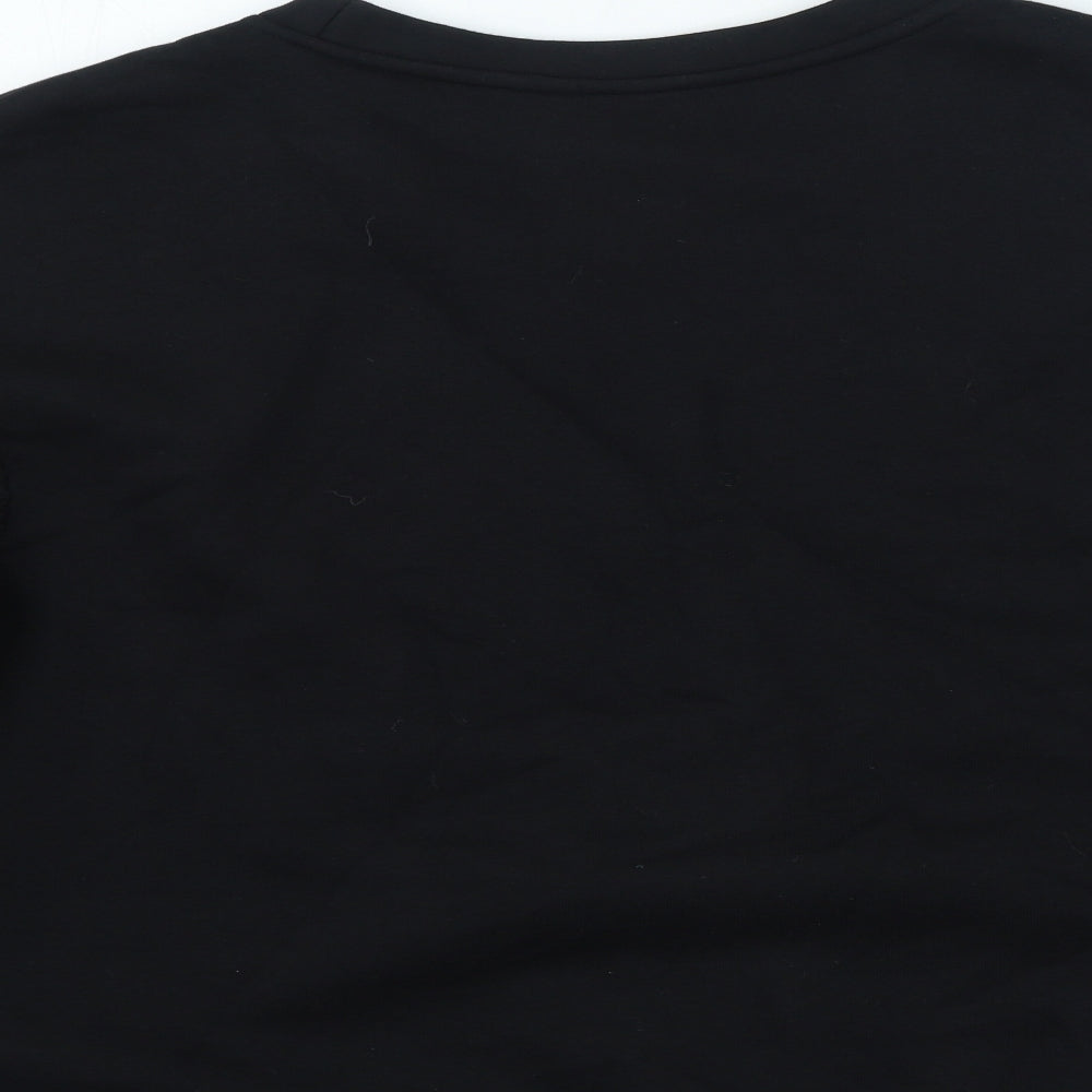 H&M Womens Black Cotton Pullover Sweatshirt Size S
