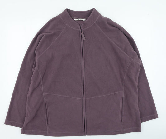 TU Womens Purple High Neck Polyester Full Zip Jumper Size S