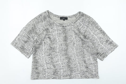 NEXT Womens Silver Round Neck Cotton Pullover Jumper Size 10