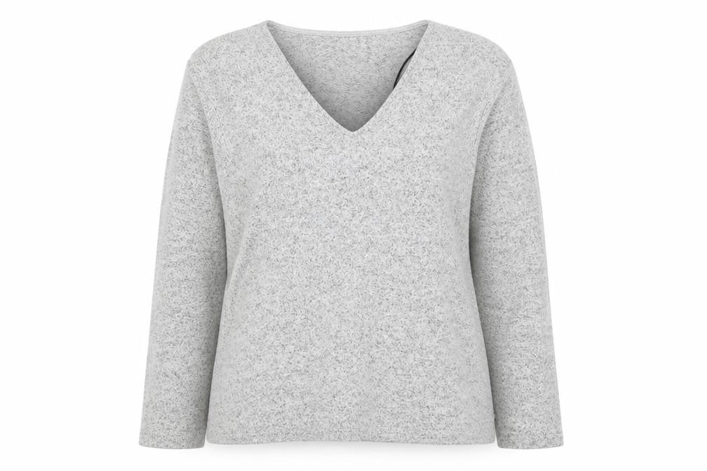 H&M Womens Grey V-Neck Viscose Pullover Jumper Size XS