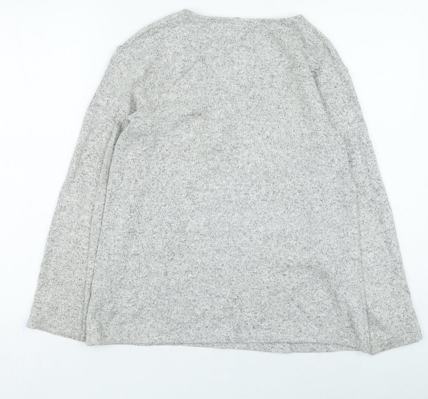 H&M Womens Grey V-Neck Viscose Pullover Jumper Size XS