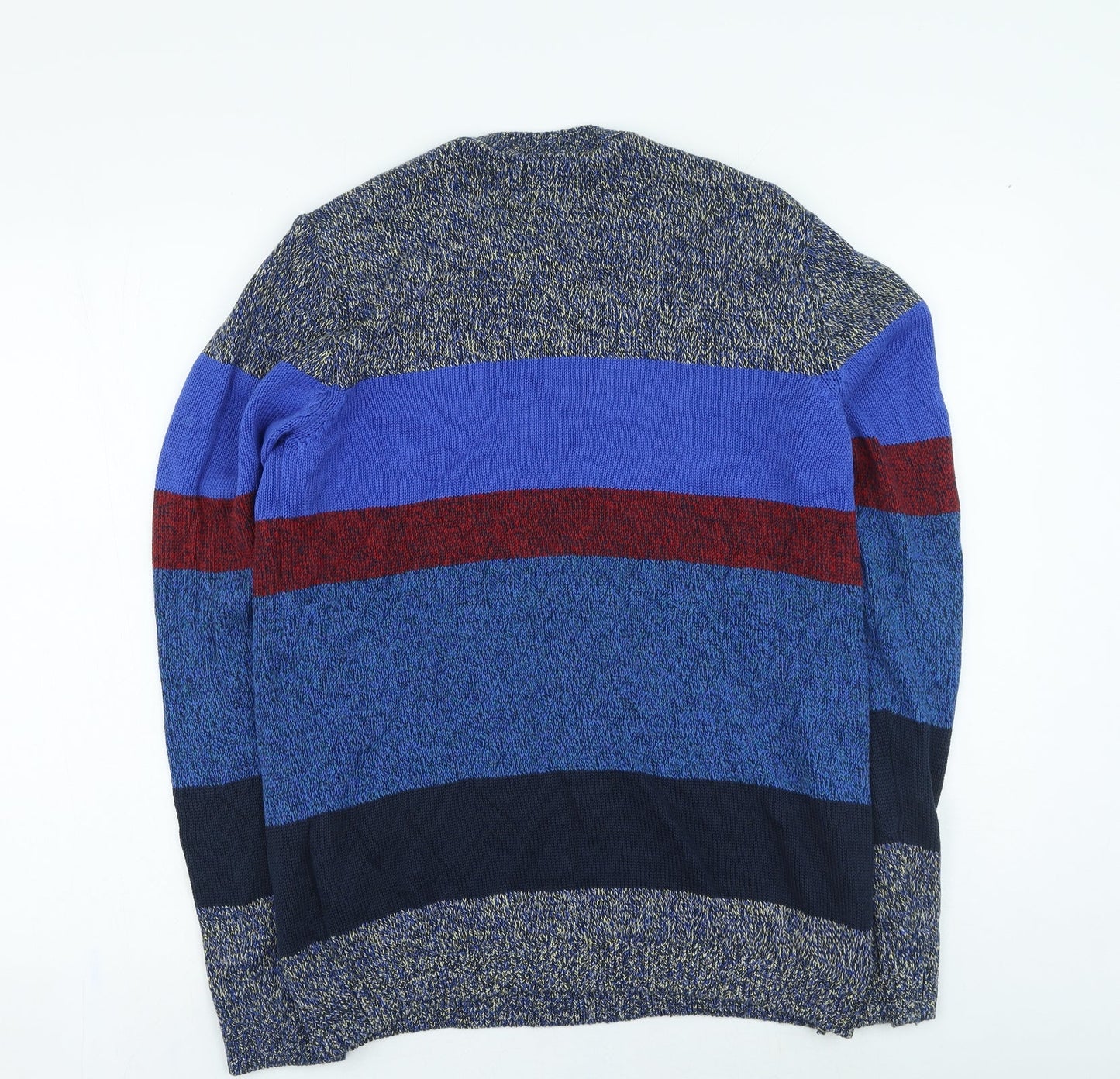 Topman Womens Multicoloured Round Neck Striped Cotton Pullover Jumper Size M