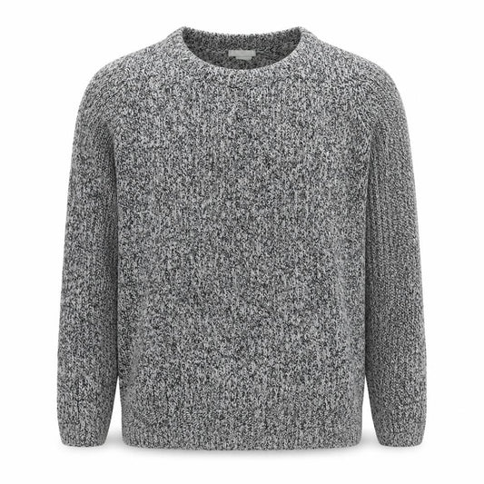 H&M Mens Grey Round Neck Acrylic Pullover Jumper Size L
