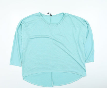 Rags & Couture Womens Blue Round Neck Polyester Pullover Jumper Size XL
