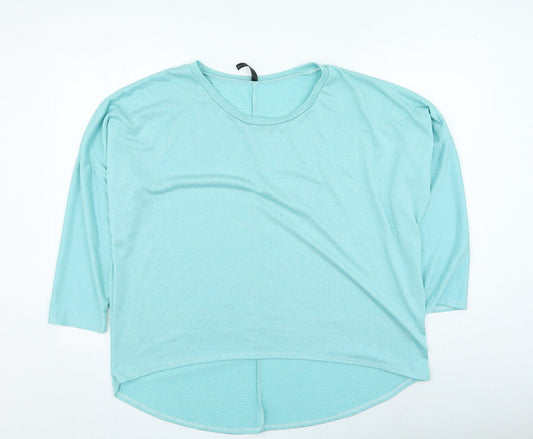 Rags & Couture Womens Blue Round Neck Polyester Pullover Jumper Size XL