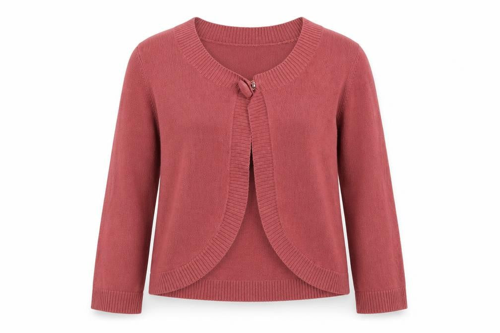 Marks & Spencer Womens Pink Round Neck Acrylic Cardigan Jumper Size 12