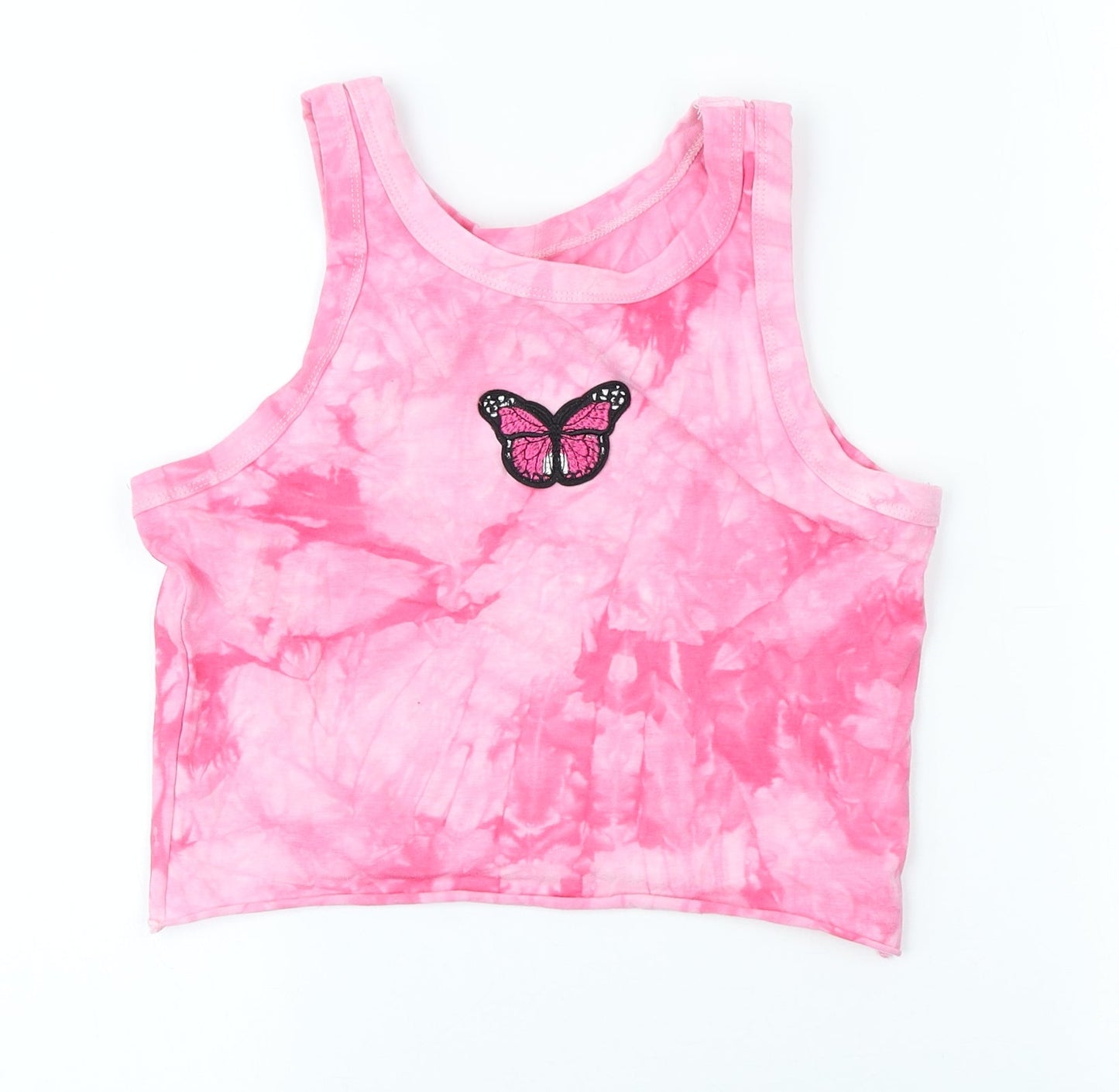 Preworn Womens Pink Polyester Basic Tank Size M Crew Neck