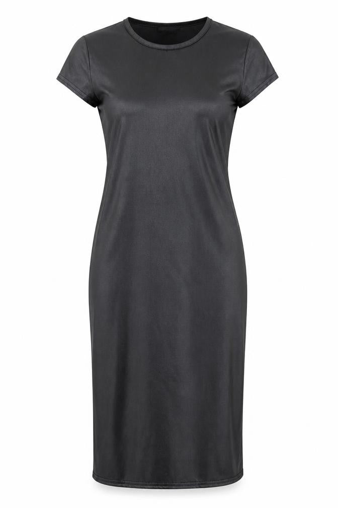 Just Glamour Womens Black Polyester Sheath Size S Scoop Neck