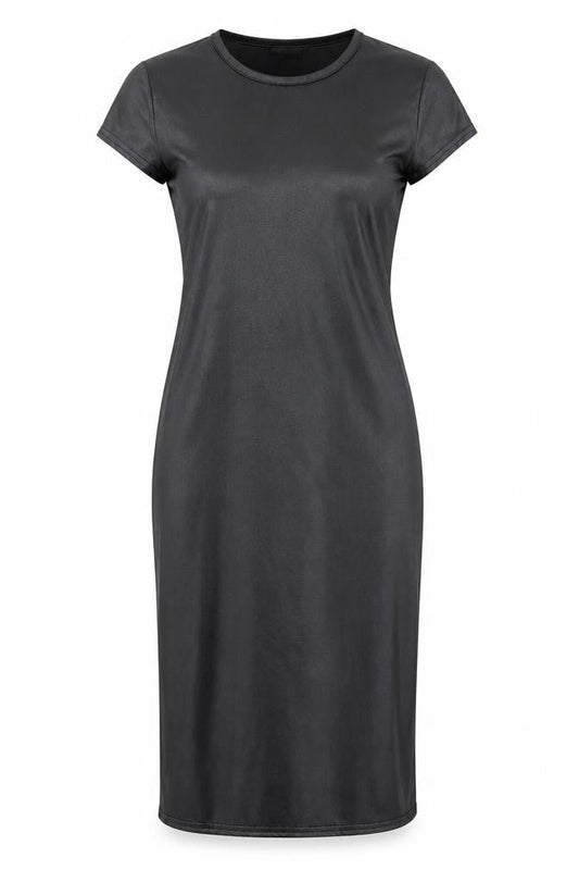 Just Glamour Womens Black Polyester Sheath Size S Scoop Neck
