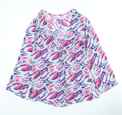 Next Womens Multicoloured Polyester Basic T-Shirt Size 14 V-Neck