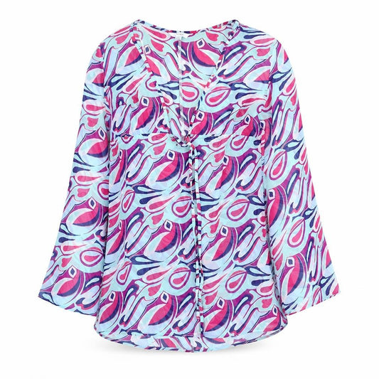 NEXT Womens Multicoloured Polyester Basic T-Shirt Size 14 V-Neck