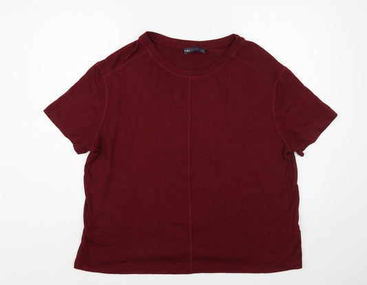 Marks and Spencer Womens Red Boat Neck Viscose Pullover Jumper Size L