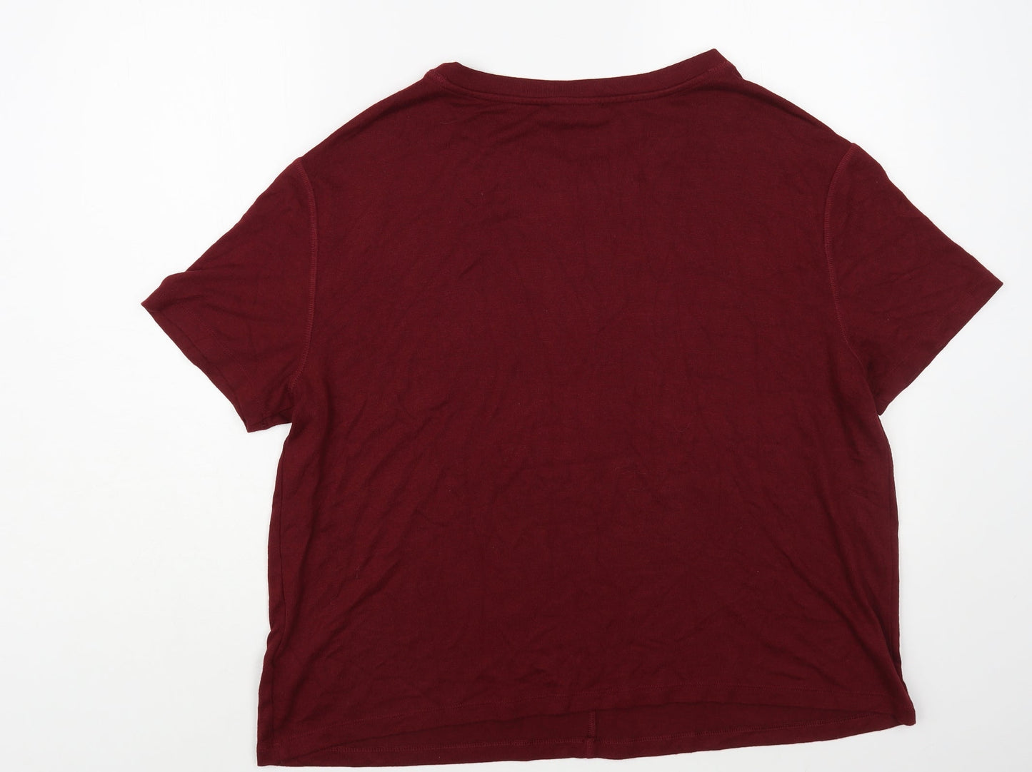 Marks and Spencer Womens Red Boat Neck Viscose Pullover Jumper Size L
