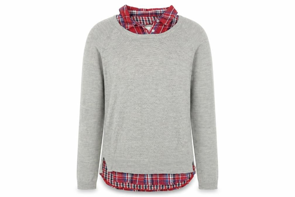 Matalan Womens Grey Collared Acrylic Pullover Jumper Size 8