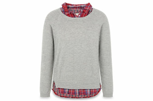 Matalan Womens Grey Collared Acrylic Pullover Jumper Size 8