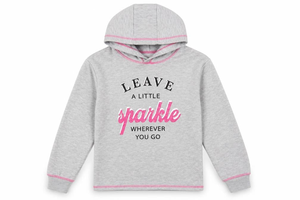 Studio Retail Girls Grey Cotton Pullover Hoodie Size 10-11 Years Pullover - Leave a little sparkle wherever you go