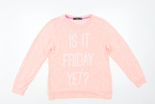 Fashion Box Womens Pink Viscose Pullover Sweatshirt Size 14 Pullover - Is it Friday Yet?