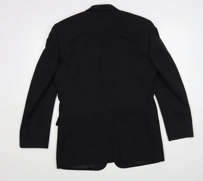 Greenwoods Mens Black Polyester Jacket Blazer Size 38