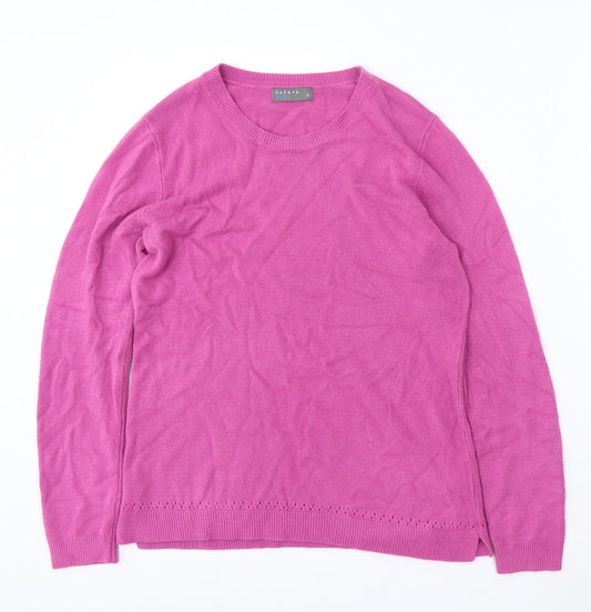 Papaya Womens Purple Round Neck Acrylic Pullover Jumper Size 12