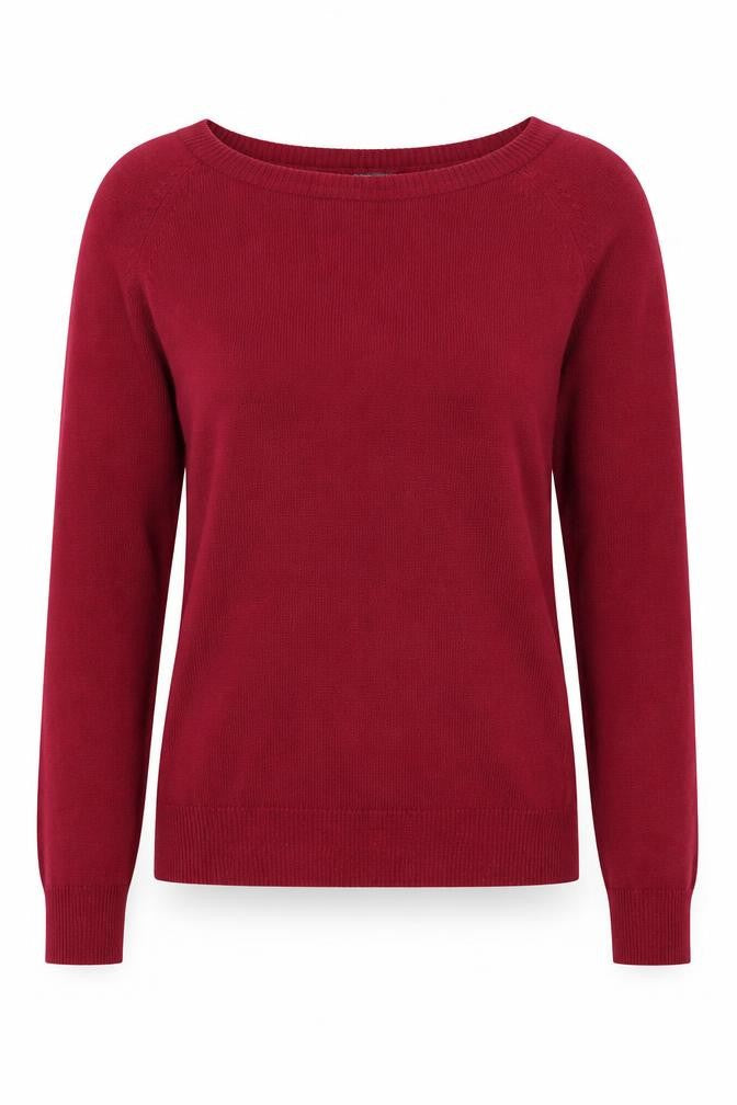 Limited Womens Red Round Neck Cotton Pullover Jumper Size 10