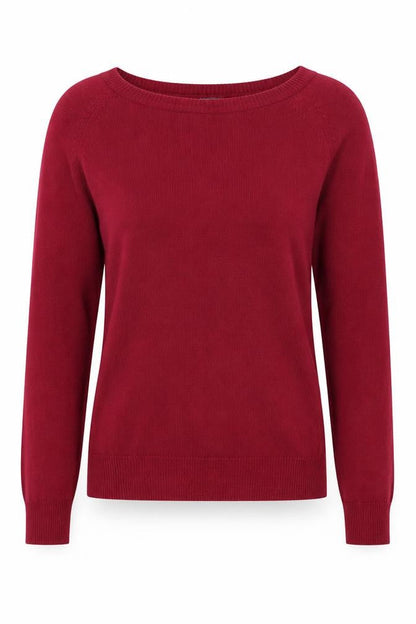 Limited Womens Red Round Neck Cotton Pullover Jumper Size 10