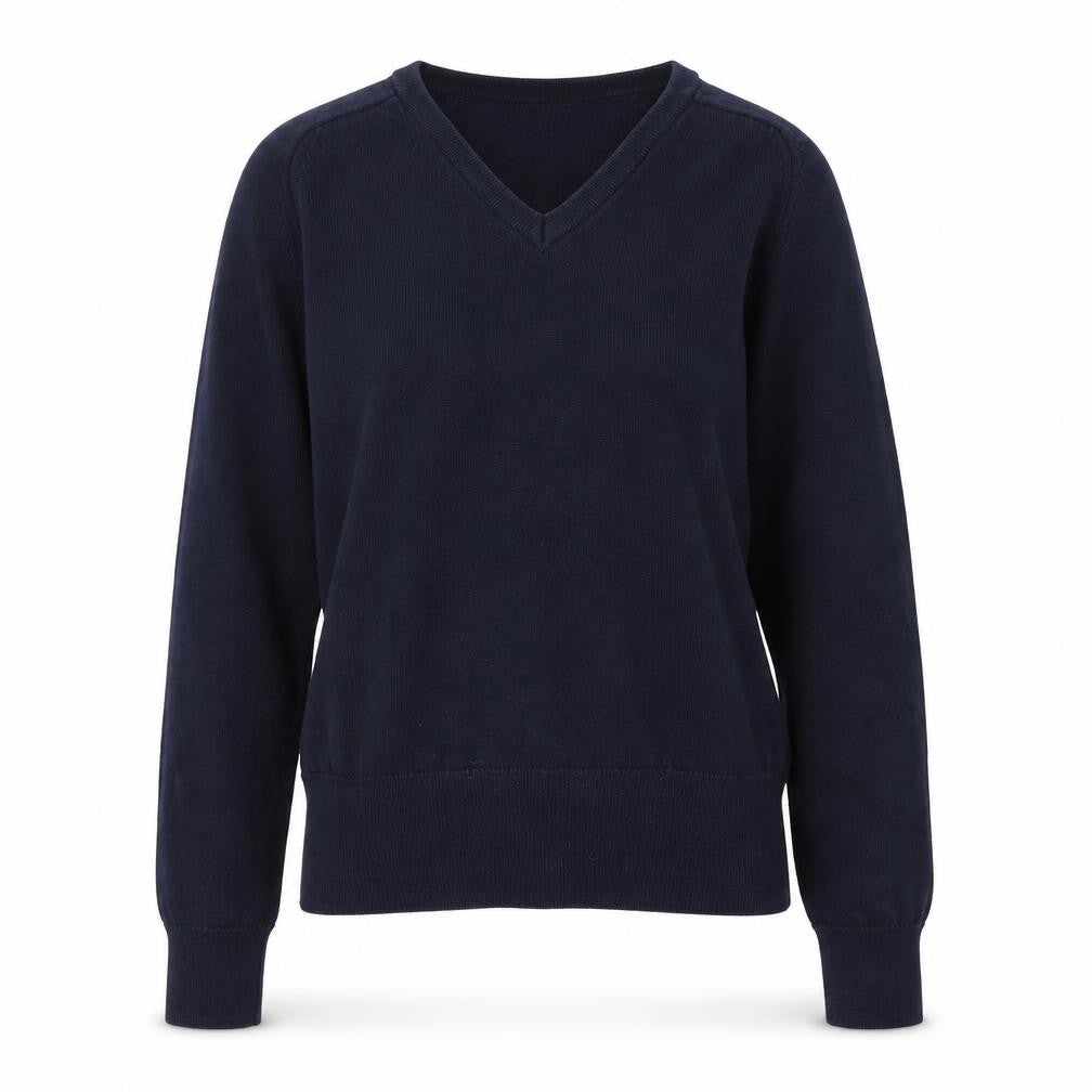 Trutex Womens Blue V-Neck Cotton Pullover Jumper Size XS