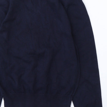 Trutex Womens Blue V-Neck Cotton Pullover Jumper Size XS