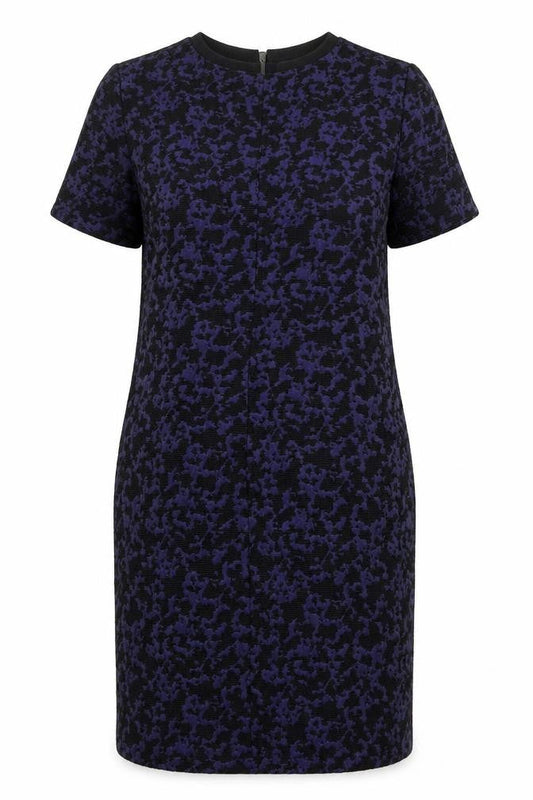 F&F Womens Purple Geometric Polyester Sheath Size 14 Round Neck