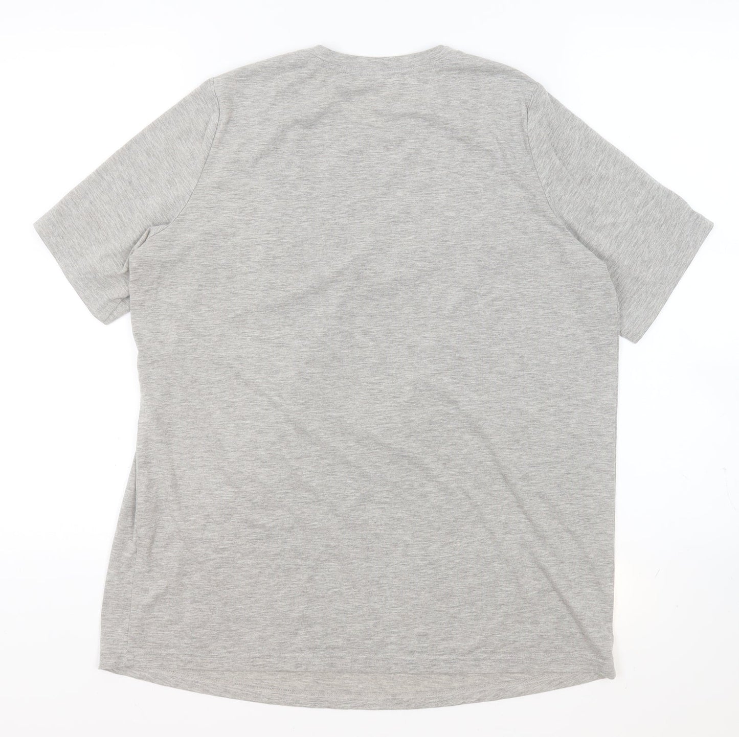 Preworn Womens Grey Polyester Basic T-Shirt Size 16 Round Neck