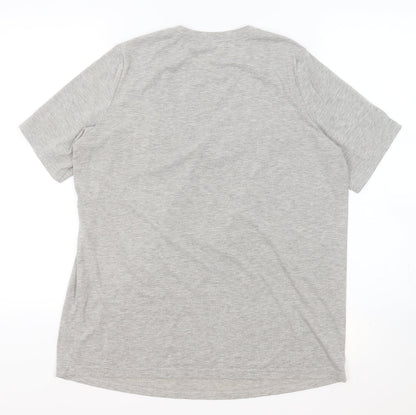 Preworn Womens Grey Polyester Basic T-Shirt Size 16 Round Neck