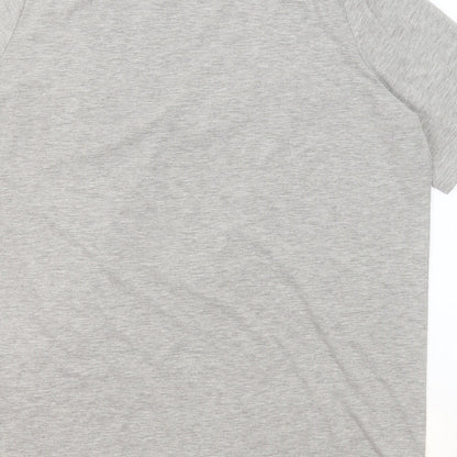 Preworn Womens Grey Polyester Basic T-Shirt Size 16 Round Neck