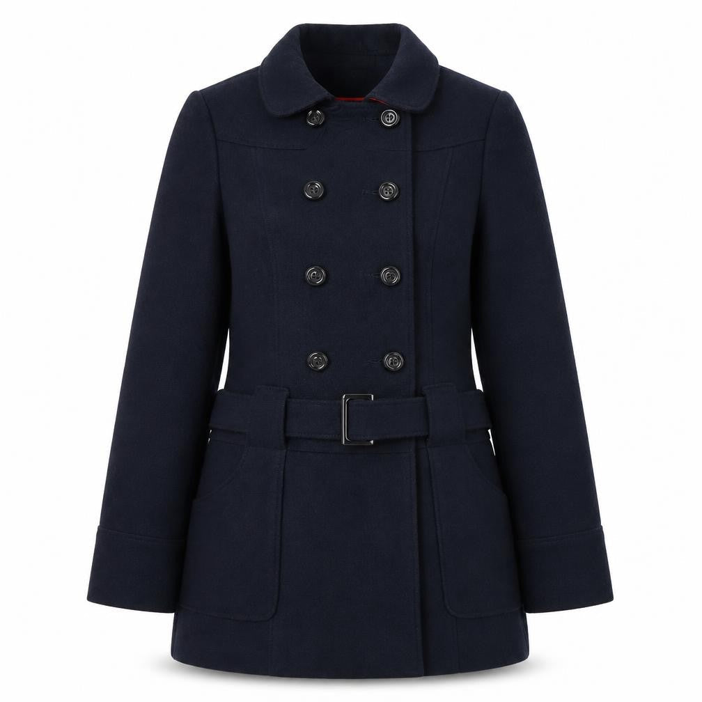 George Womens Blue Pea Coat Coat Size 12 Button