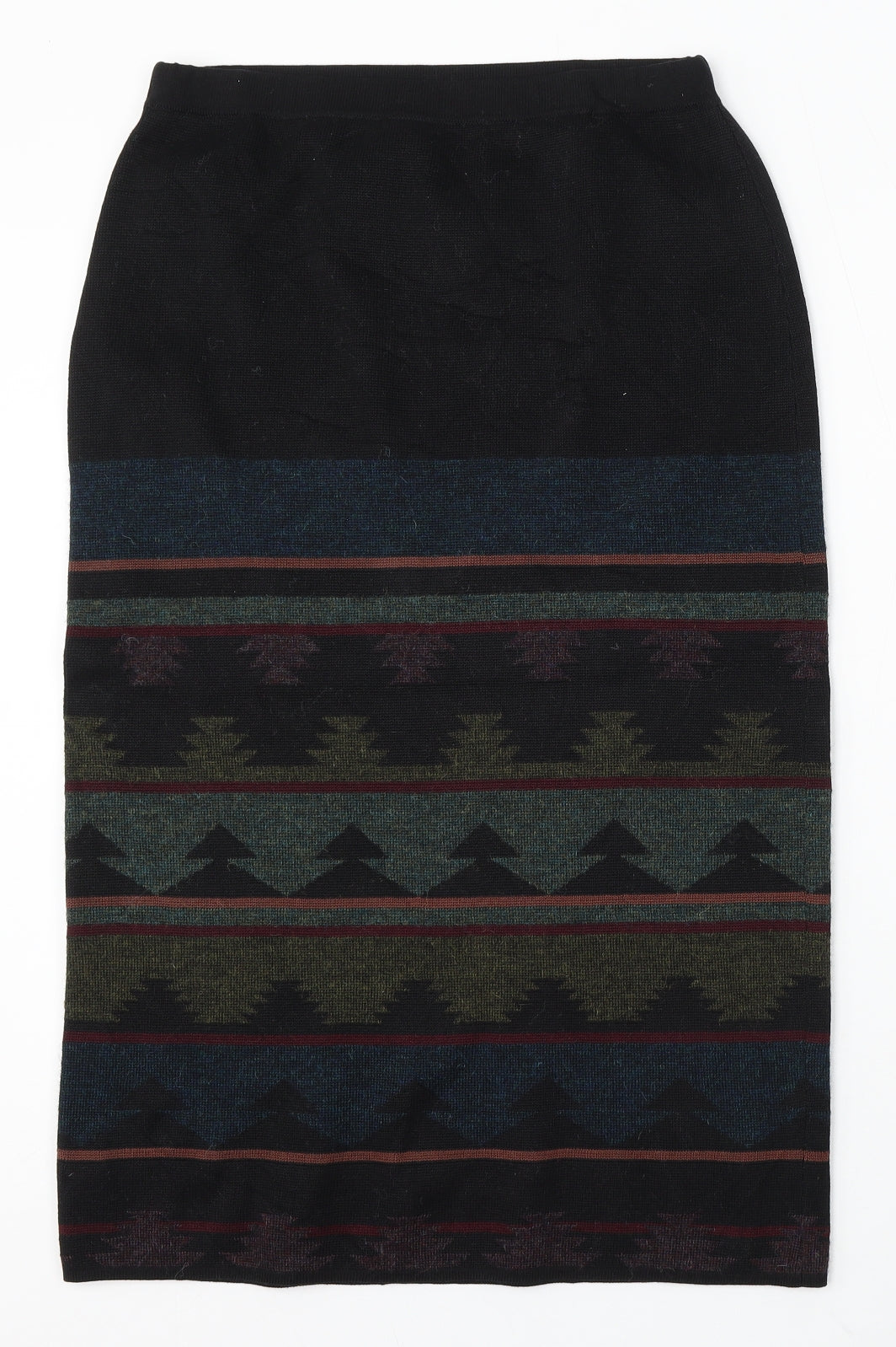 Preworn Womens Multicoloured Geometric Polyester Straight & Pencil Skirt Size 30 in