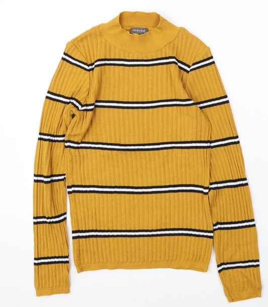 Primark Womens Multicoloured Round Neck Striped Polyester Pullover Jumper Size 12