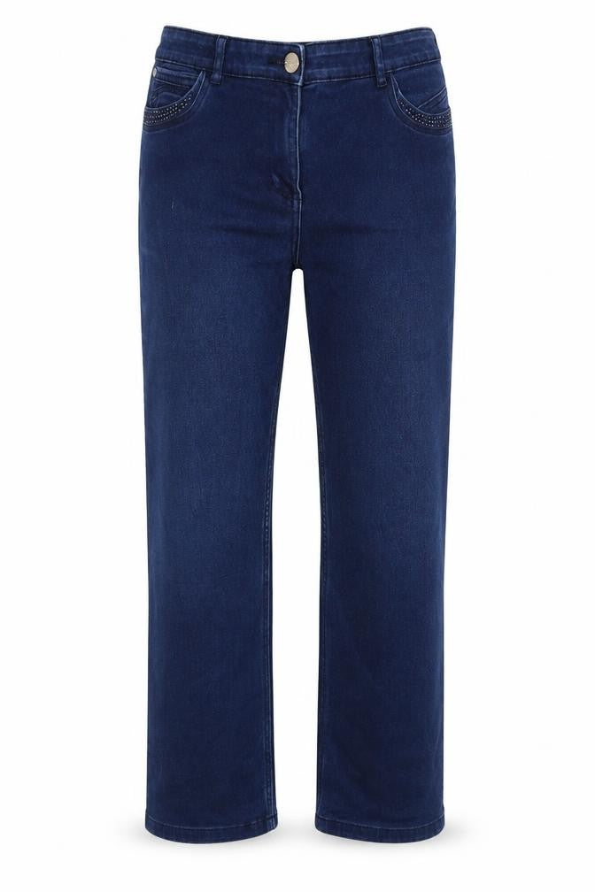 Per Una Womens Blue Polyester Straight Jeans Size 32 L29 in Regular Button