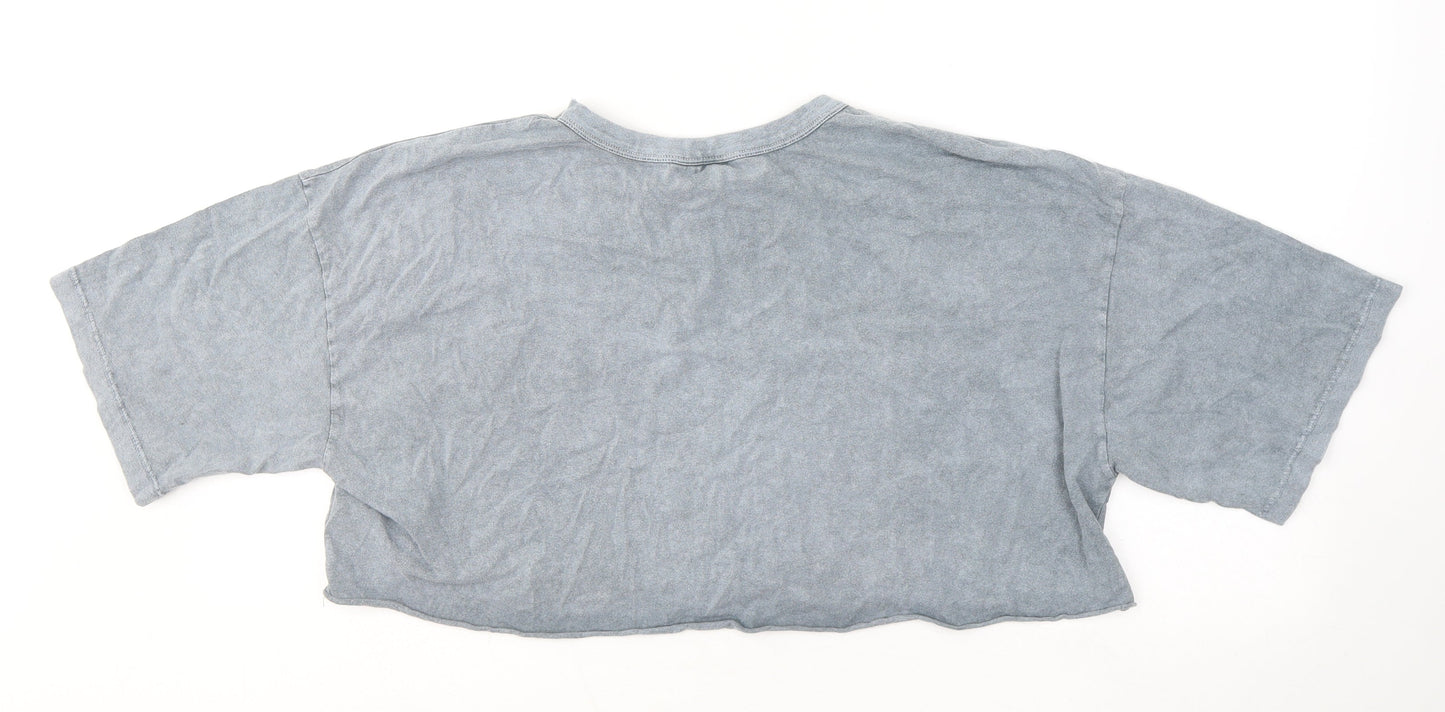 ASOS Womens Blue Cotton Basic T-Shirt Size 14 Round Neck