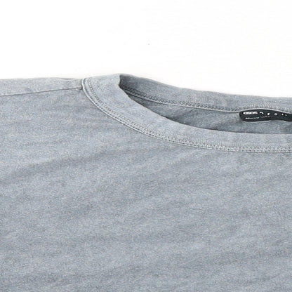 ASOS Womens Blue Cotton Basic T-Shirt Size 14 Round Neck