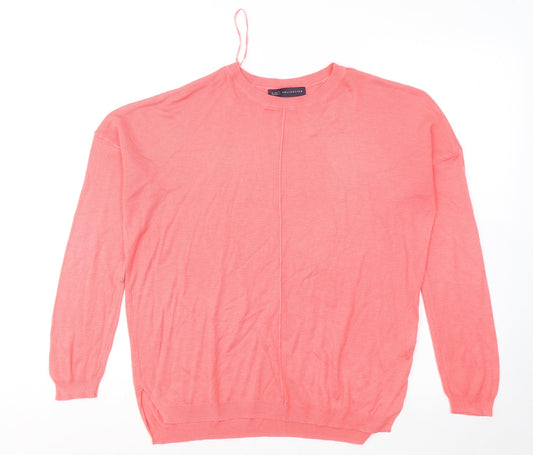 Marks and Spencer Womens Pink Round Neck Acrylic Pullover Jumper Size M
