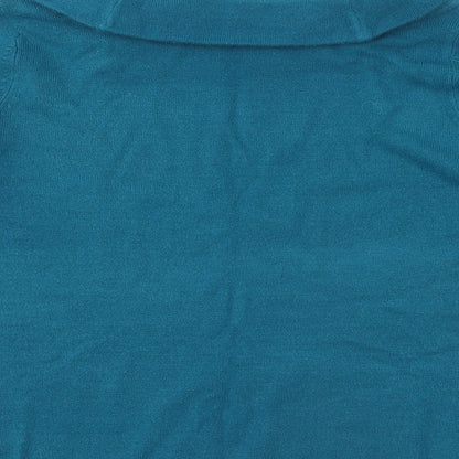 BHS Womens Blue Round Neck Acrylic Pullover Jumper Size 8