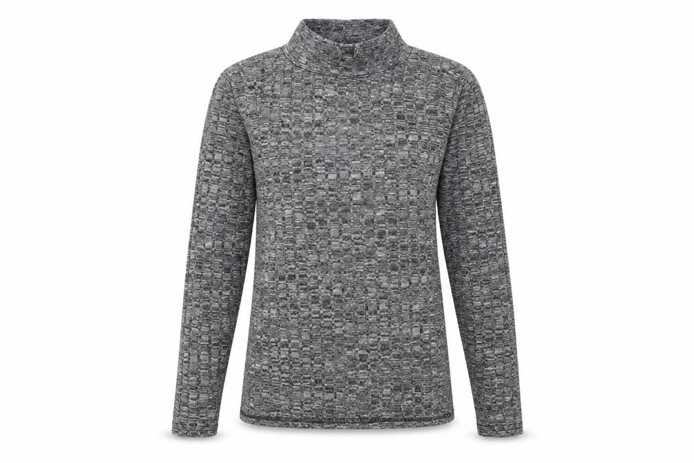PRETTYLITTLETHING Womens Grey Mock Neck Polyester Pullover Jumper Size 8