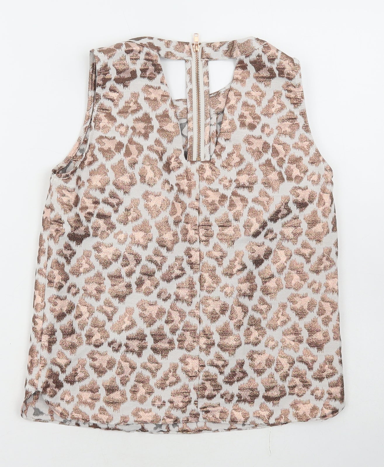 River Island Womens Multicoloured Animal Print Polyester Basic Tank Size 6 Scoop Neck