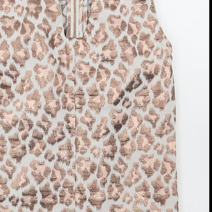 River Island Womens Multicoloured Animal Print Polyester Basic Tank Size 6 Scoop Neck