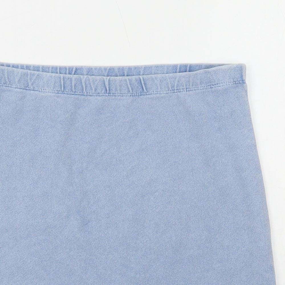 River Island Womens Blue Cotton A-Line Skirt Size 6