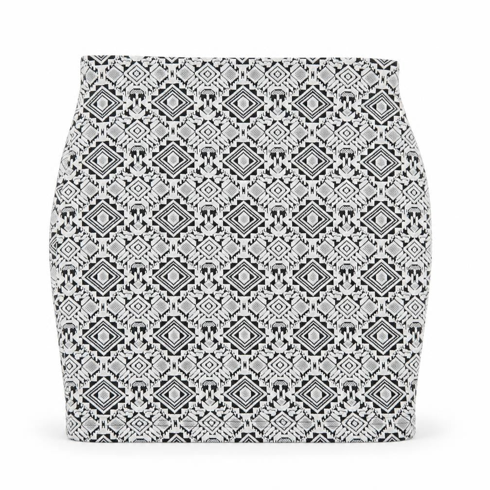 River Island Womens White Geometric Viscose Mini Skirt Size 8