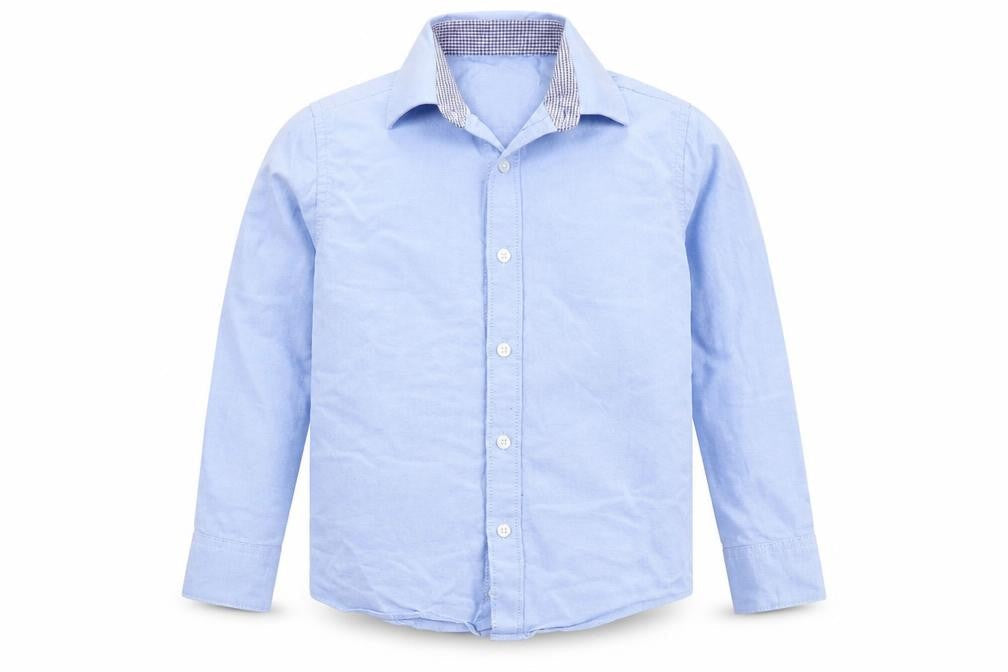 Rocha John Rocha Boys Blue Cotton Jersey Button-Up Size 6 Years Collared Button