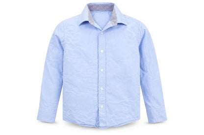 RJR.John Rocha Boys Blue Cotton Jersey Button-Up Size 6 Years Collared Button