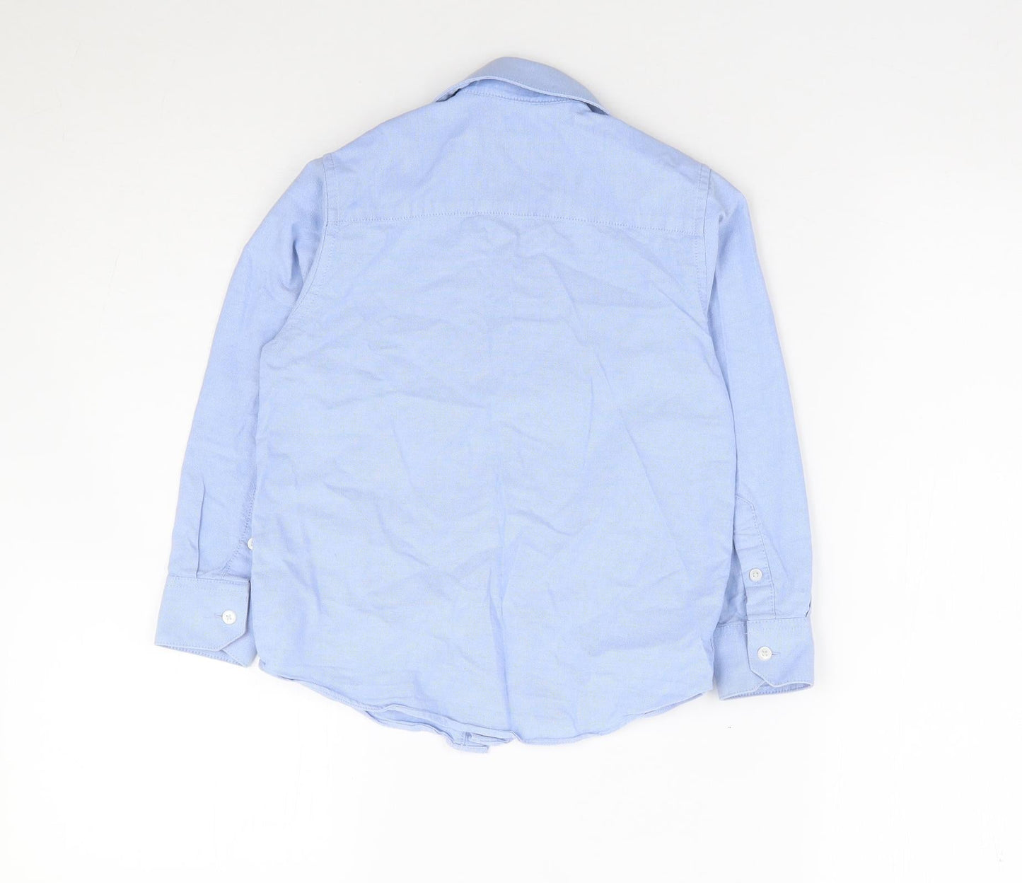 Rocha John Rocha Boys Blue Cotton Jersey Button-Up Size 6 Years Collared Button